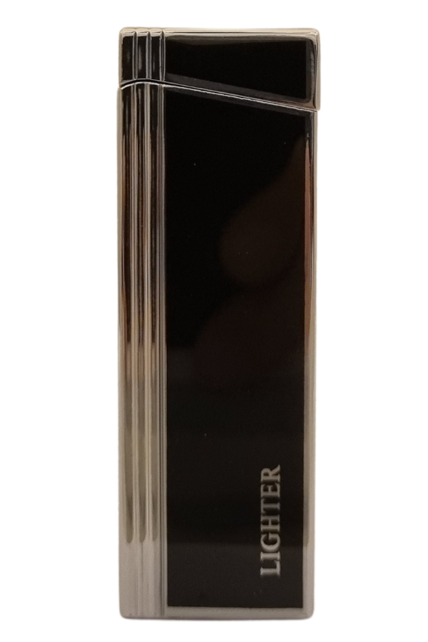 TR8067,PremiumQuality Gümüş - Siyah Tek Torch Pürmüz Metal Puro Çakmağı