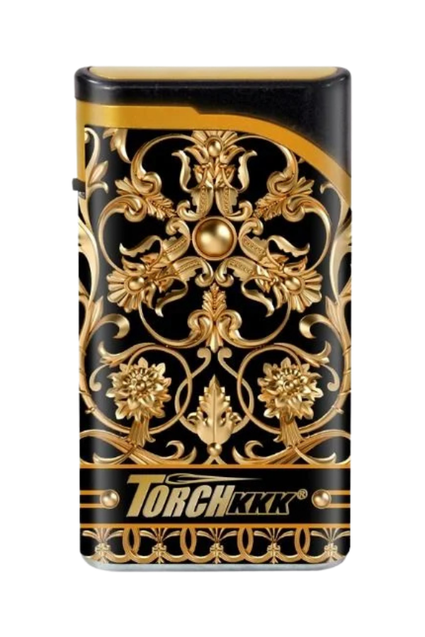 TR8055,PremiumQuality Desenli Siyah Tek Torch Pürmüz Plastik Puro Çakmağı