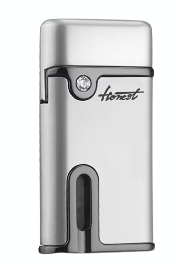 TR8588,Honest Gümüş Tek Torch Pürmüz Metal Puro Çakmağı