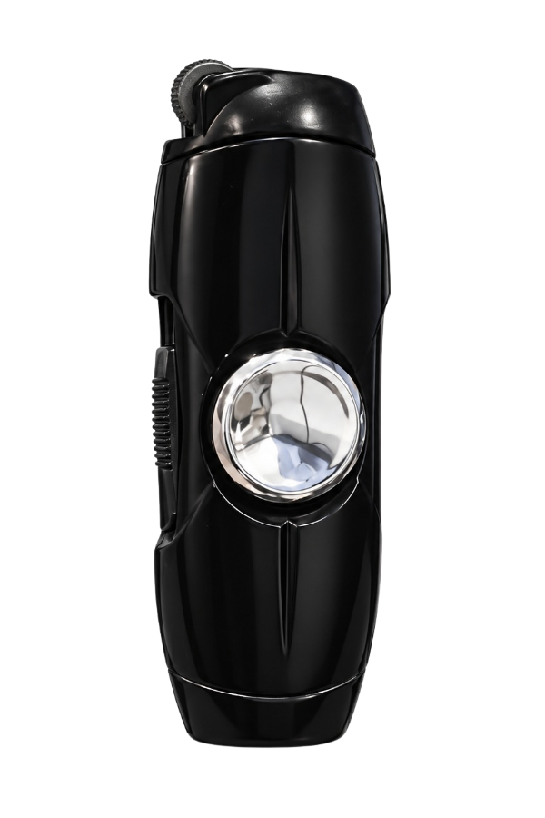 ACK079,Hunter Tek Torch Pürmüz Siyah Slim Metal Puro Çakmağı & Stres Çarkı