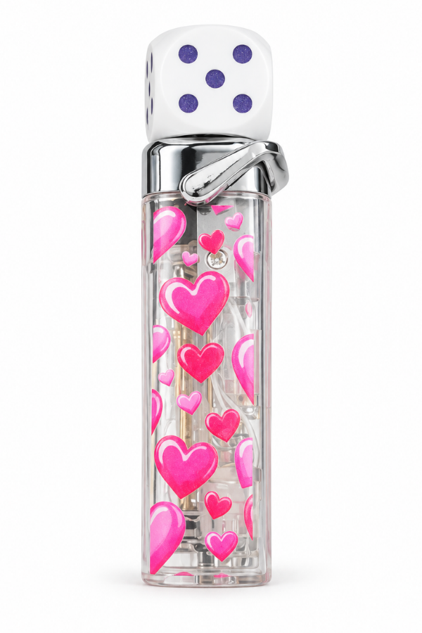 ACK005,Hunter Tek Torch Pürmüz Kalpli Zar Design Işıklı Puro Çakmağı