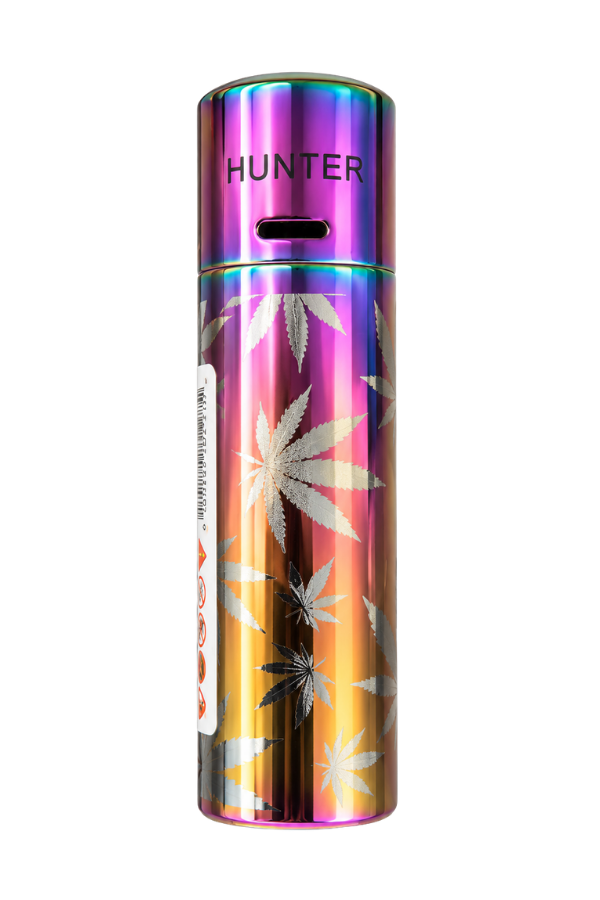 ACK061,Hunter Tek Torch Pürmüz Renkli Yaprak Desenli Metal Puro Çakmağı