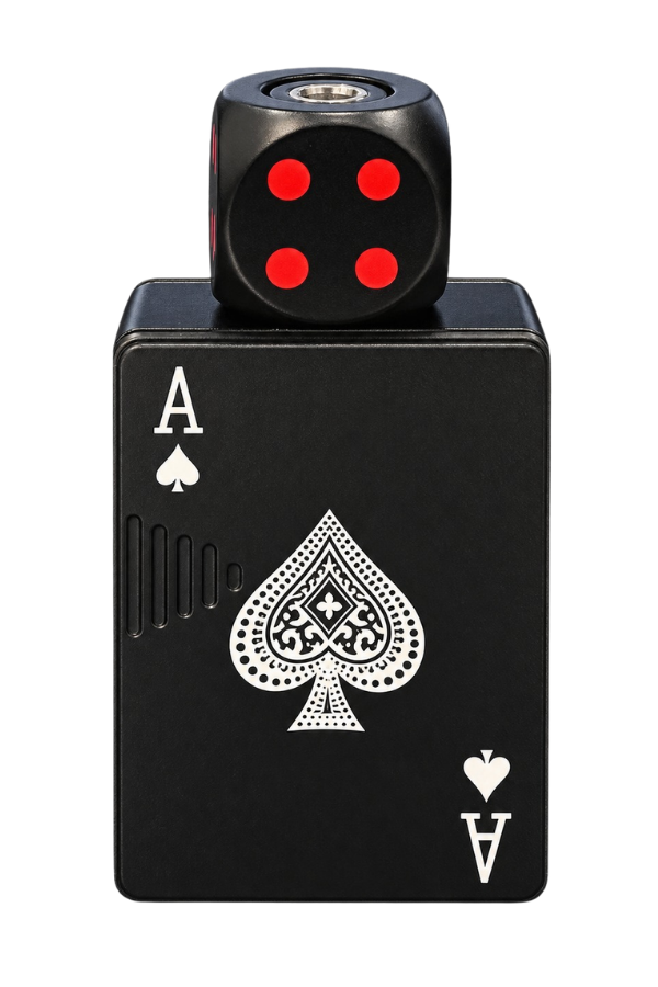 ACK010,Hunter Tek Torch Pürmüz Siyah As Zar Design Işıklı Puro Çakmağı