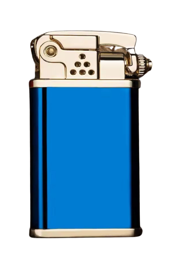 TR8657,Jobon Tek Torch Pürmüz Gold Lacivert Metal Puro Çakmağı