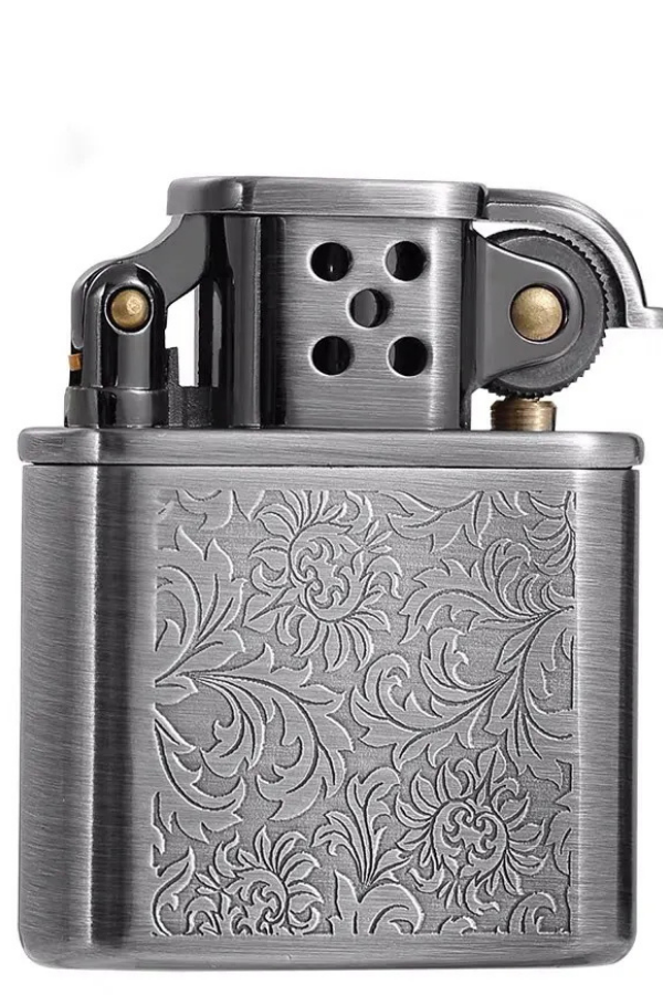 TR8660,Jobon Tek Torch Pürmüz Gunmetal Metal İşlemeli Puro Çakmağı