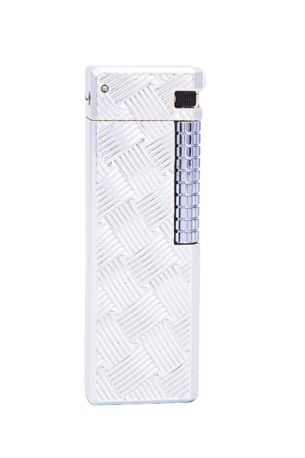 TR7217,Parmida Gümüş Düz İşlemeli Soft Flame Metal Çakmak