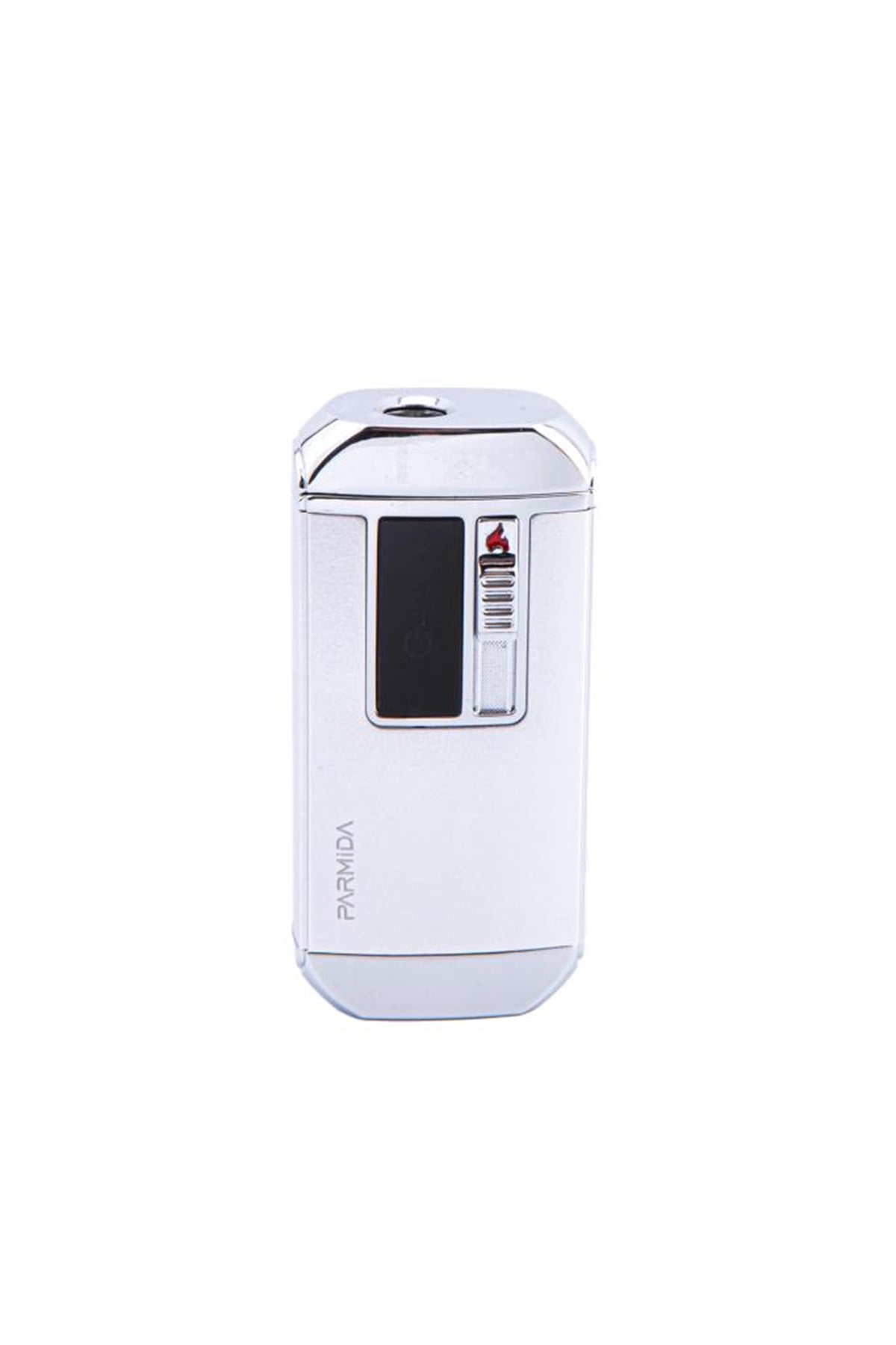 TR4682,Parmida Gümüş Multifonksiyonel Çakmak (Tek Torch Puro Çakmağı, Elektrikli Çakmak, Powerbank, El Feneri)