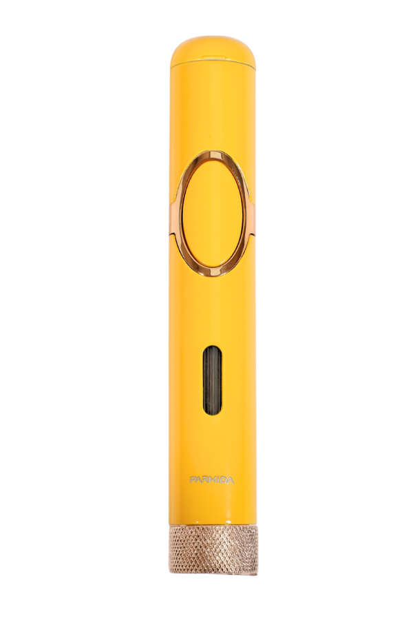 TR9520,Parmida Tek Torch Pürmüz Delicili Sarı Metal Puro Çakmağı