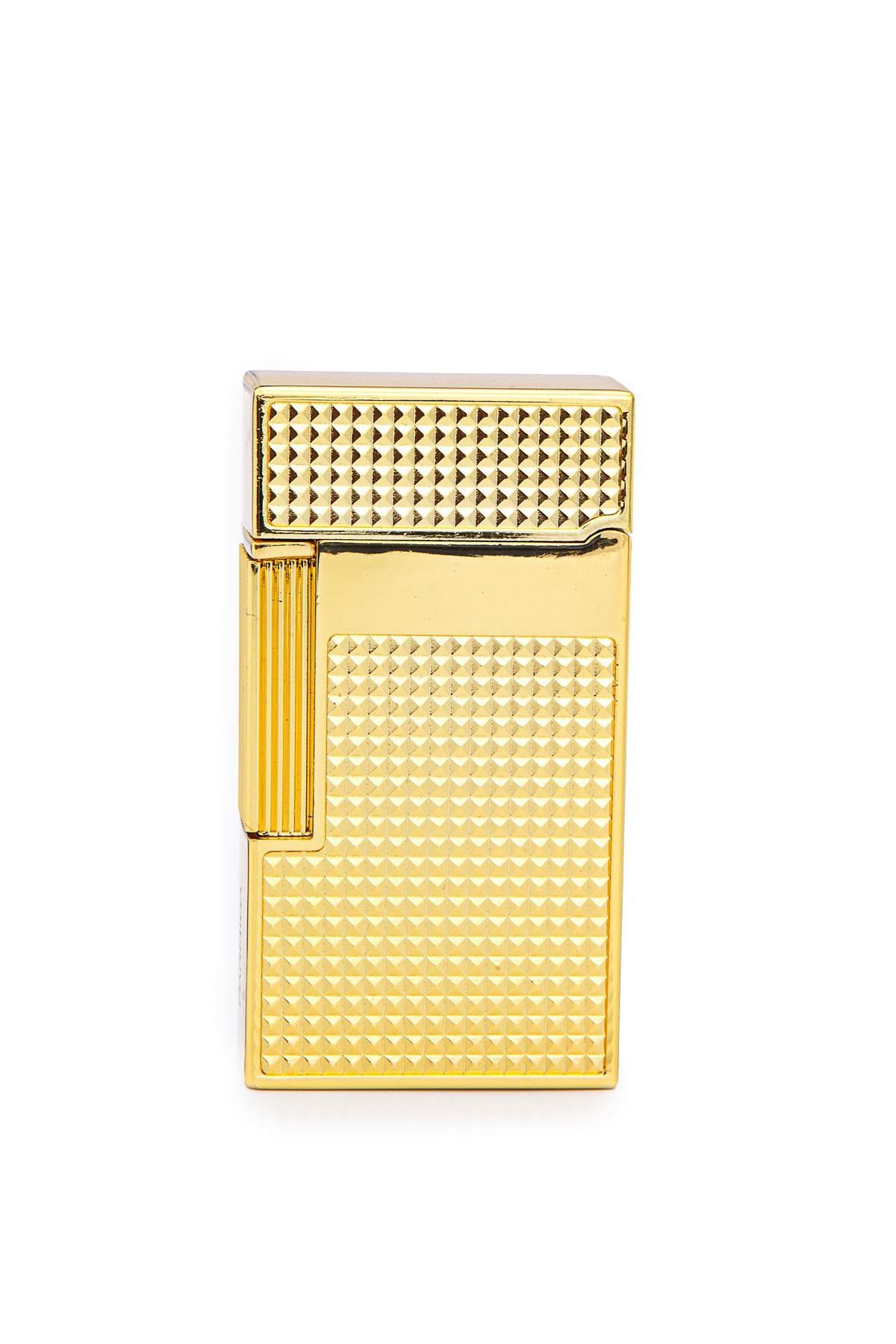 TR7245,Parmida Gold İşlemeli Perde Alev Metal Puro Çakmağı