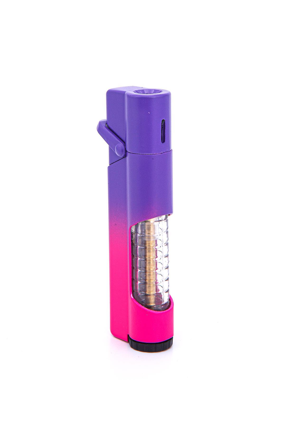 TR7294,Parmida Tek Torch Pürmüz Mor-Pembe Puro Çakmağı