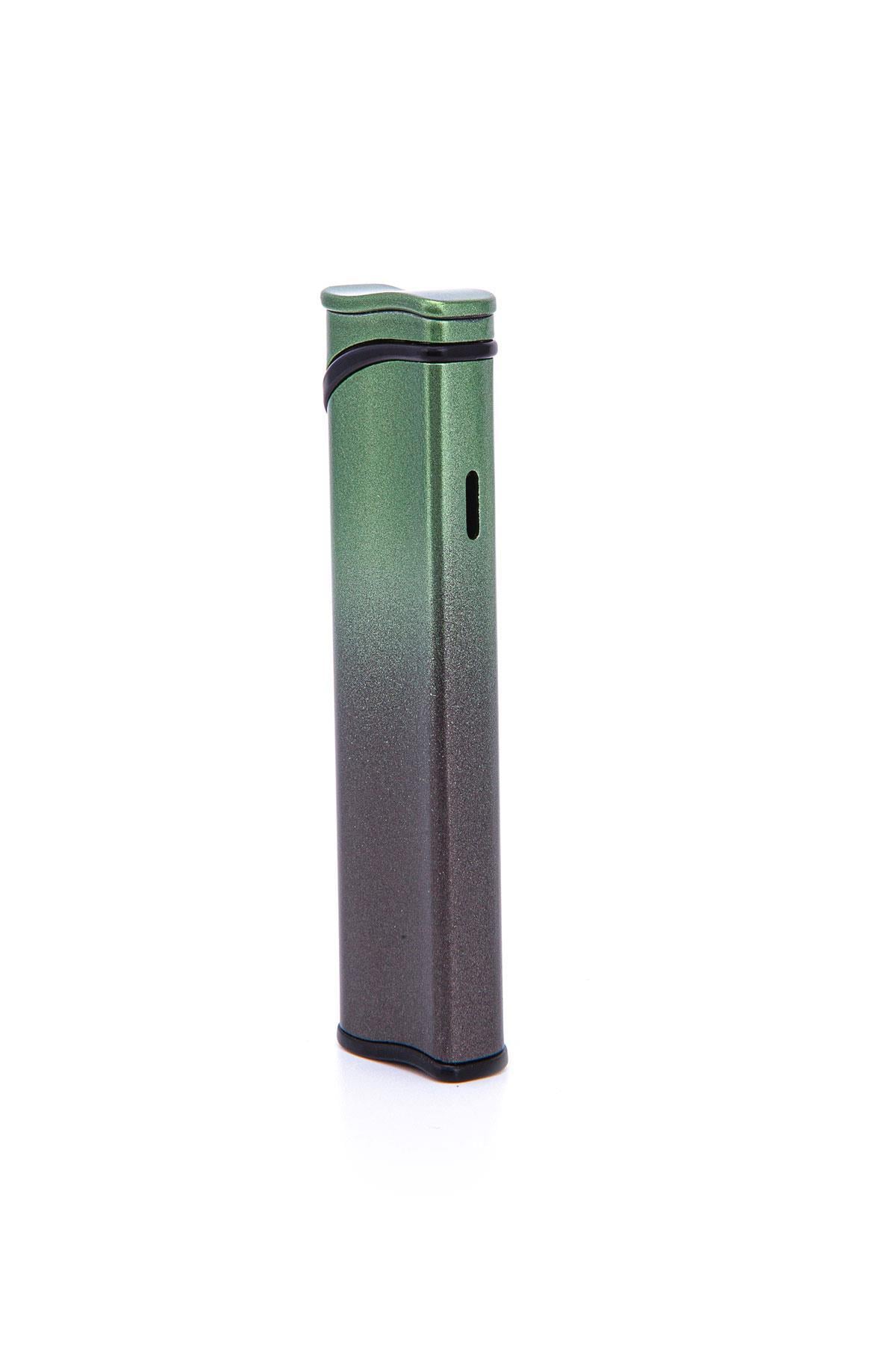 TR7307,Parmida Tek Torch Pürmüz Yeşil Metal Puro Çakmağı