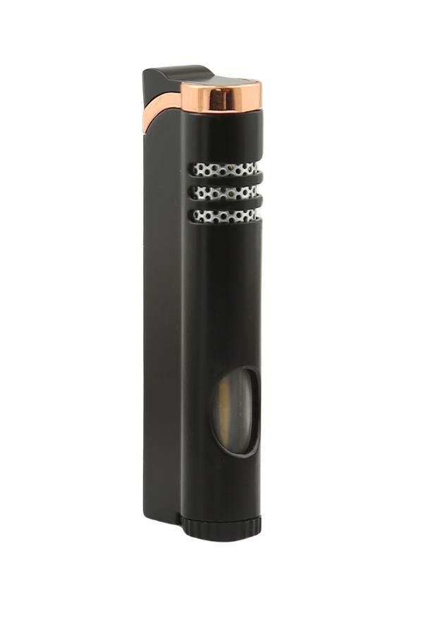 TR7318,Parmida Tek Torch Pürmüz Siyah Metal Puro Çakmağı