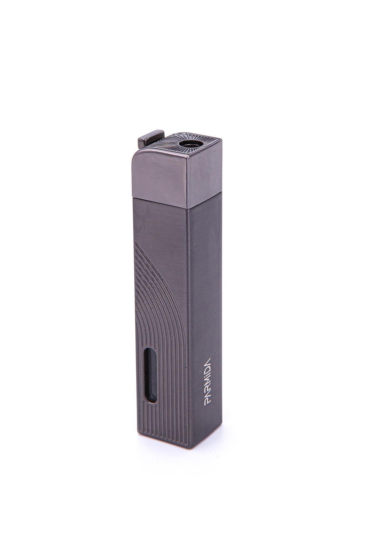 TR7300,Parmida Tek Torch Pürmüz Gunmetal İşlemeli Metal Puro Çakmağı