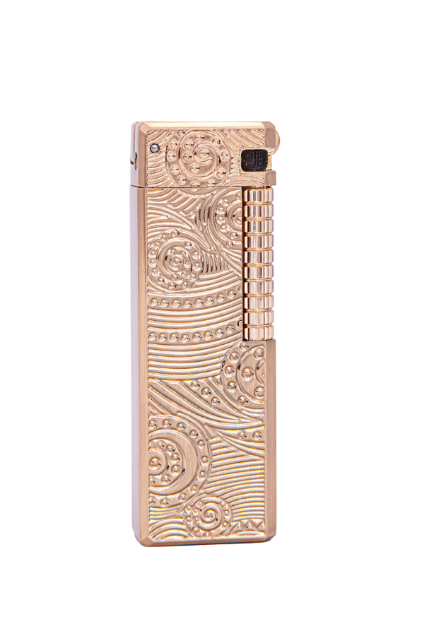 TR7220,Parmida Gold İşlemeli Soft Flame Metal Çakmak