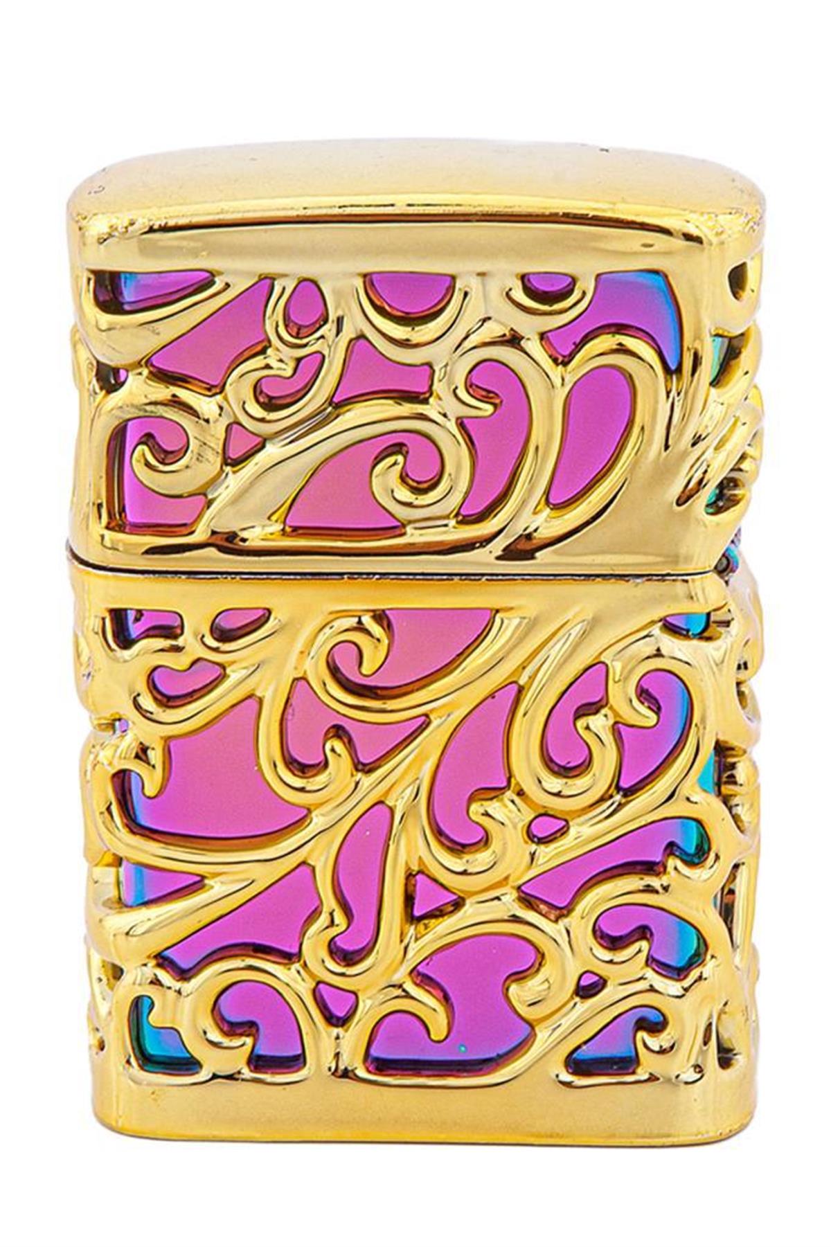 TR6145,Parmida Tek Torch Pürmüz Gold İşlemeli Puro Çakmağı