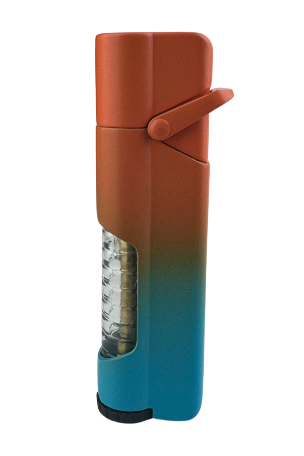 TR7295,Parmida Tek Torch Pürmüz Turuncu-Mavi Puro Çakmağı