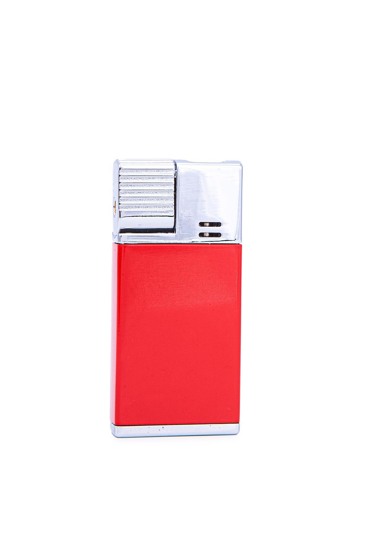 TR7256,Parmida Tek Torch Pürmüz Kırmızı-Gümüş Metal Puro Çakmağı