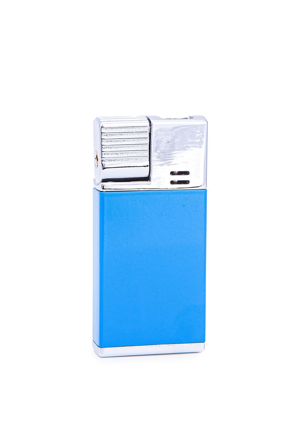 TR7252,Parmida Tek Torch Pürmüz Mavi-Gümüş Metal Puro Çakmağı