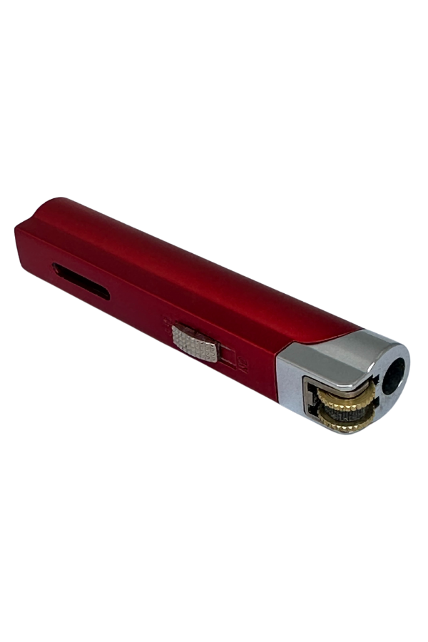 TR7652,PremiumQuality Tek Torch Pürmüz Kırmızı-Gümüş Puro Çakmağı