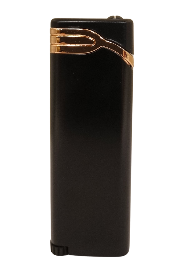 TR8097,PremiumQuality Siyah - Bronz Tek Torch Pürmüz Metal Puro Çakmağı