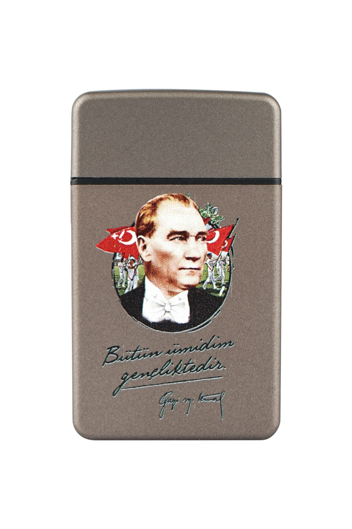 TR4193,PremiumQuality Atatürk Desenli Tek Torch Puro Çakmağı