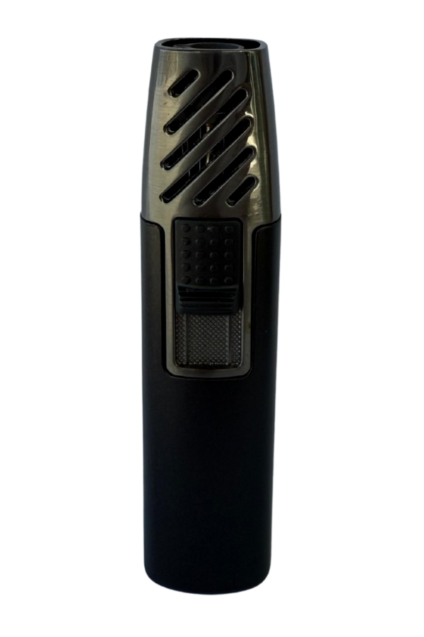 TR8582,PremiumQuality Siyah-Gunmetal Tek Torch Pürmüz Metal Puro Çakmağı