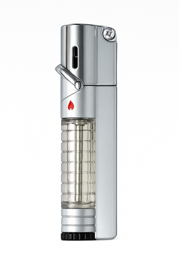 TR7638,PremiumQuality Tek Torch Pürmüz Gümüş Puro Çakmağı