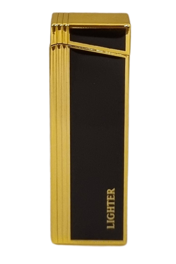 TR8070,PremiumQuality Gold - Siyah Tek Torch Pürmüz Metal Puro Çakmağı