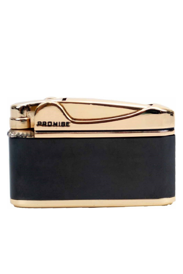 TR8648,Promise Soft Flame Siyah Gold Metal Çakmak