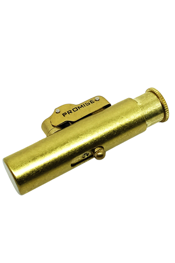 TR8605,Promise Fırçalı Gold Yandan Basmalı Tek Alevli Benzinli Çakmak