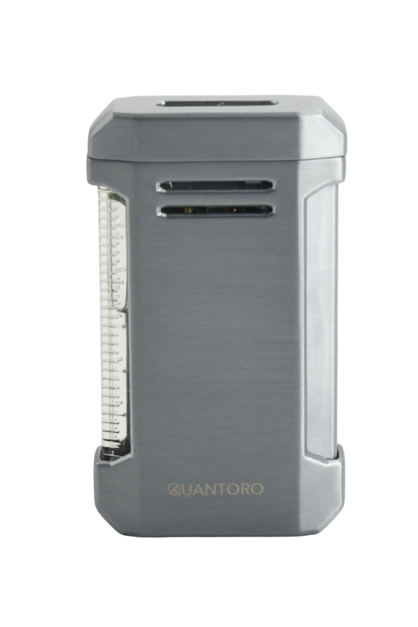 TRZ1104,Quantoro Perde Alev Delicili Gümüş Metal Puro Çakmağı