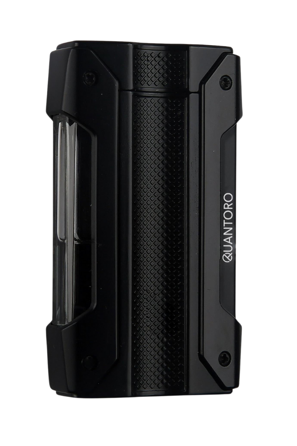 TRZ1028,Quantoro Tek Torch Pürmüz Siyah Metal Puro Çakmağı