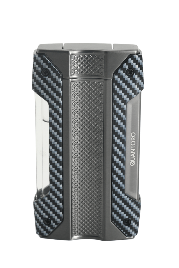 TRZ1032,Quantoro Tek Torch Pürmüz Siyah-Karbon Gunmetal Metal Puro Çakmağı