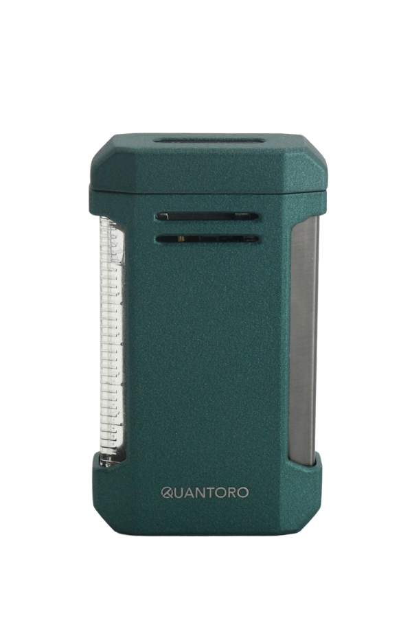 TRZ1102,Quantoro Perde Alev Delicili Yeşil Metal Puro Çakmağı