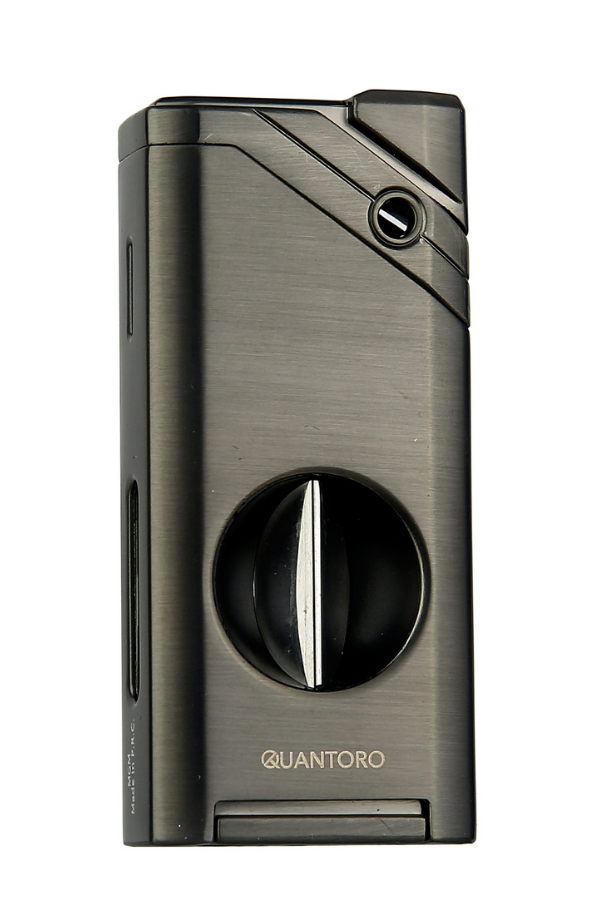 TRZ1123,Quantoro Tek Torch Pürmüz V-Cut Gunmetal Metal Puro Çakmağı