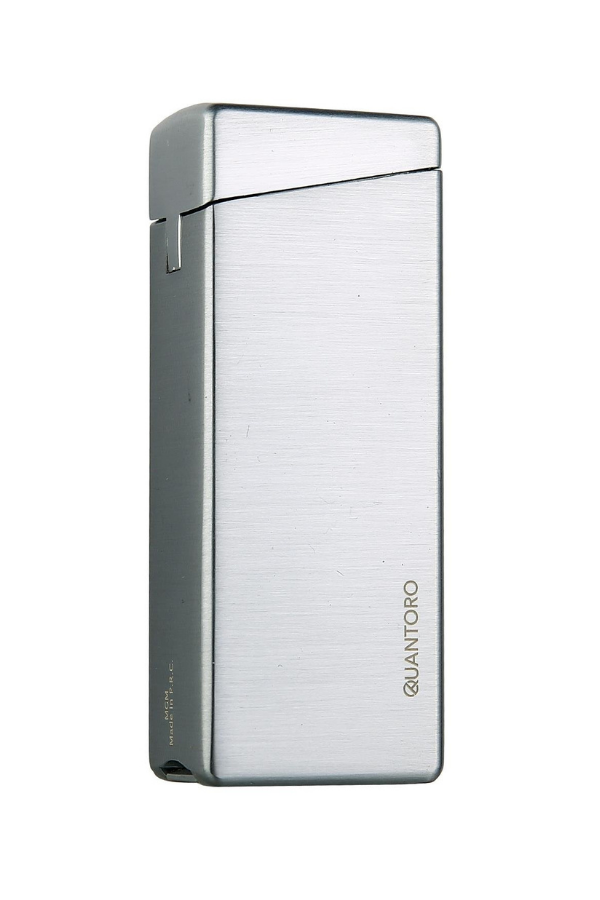 TRZ1013,Quantoro Tek Torch Pürmüz Gümüş Metal Puro Çakmağı
