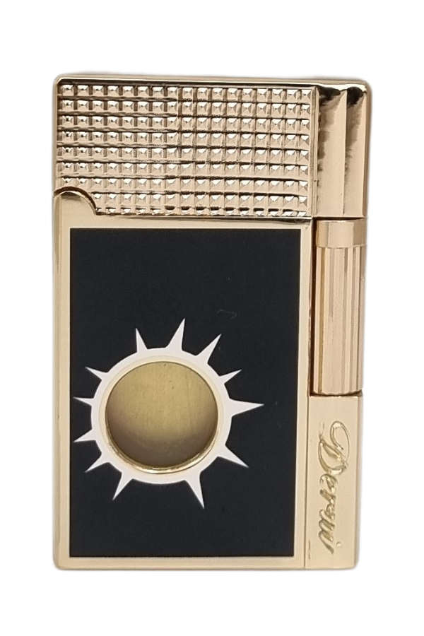 TR7688,Vindiesel Soft Flame Siyah-Gold Desenli Çakmak