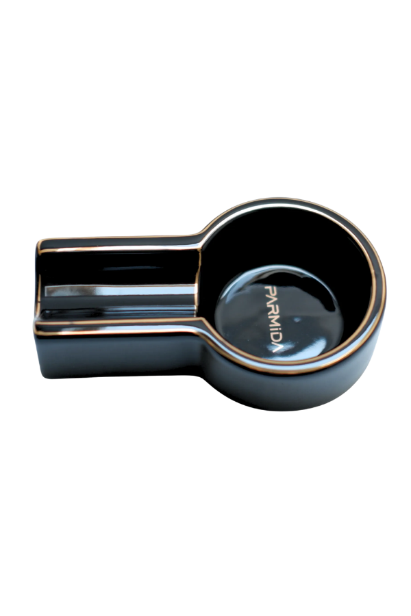 TR9703,Parmida Siyah Gold Şeritli Tekli Porselen Puro Küllüğü