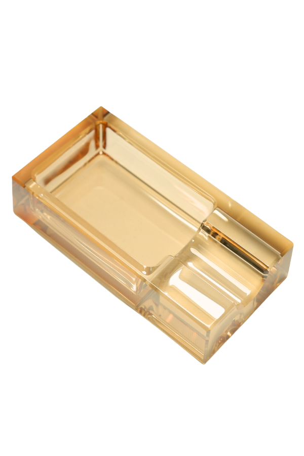 TR9747,PremiumQuality Gold Şeffaf Kristal Tekli Puro Küllüğü