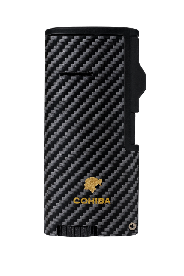 TR8940,Cohiba 3 Torch Pürmüz Siyah Karbon Desenli Puro Çakmağı