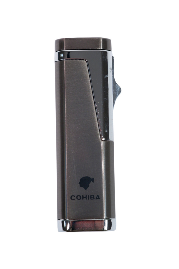 TR9030,Cohiba 3 Torch Pürmüz Gunmetal Karbon Desenli Puro Çakmağı