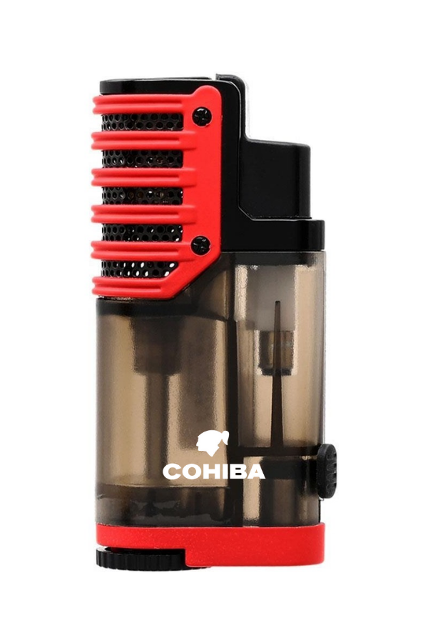 TR7781,Cohiba 3 Torch Pürmüz Plastik Kırmızı-Siyah Puro Çakmağı