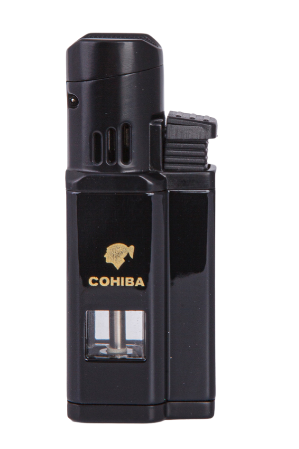 TR7910,Cohiba 3 Torch Pürmüz Siyah Metal Puro Çakmağı