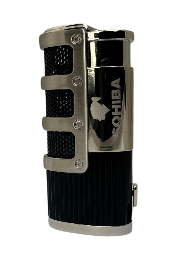 TR7614,Cohiba 3 Torch Pürmüz Siyah-Gümüş Puro Çakmağı