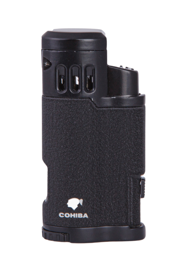 TR7889,Cohiba 3 Torch Pürmüz Mat Siyah Metal Puro Çakmağı