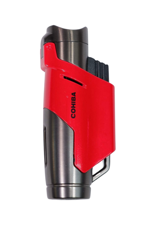 TR8998,Cohiba 3 Torch Pürmüz Kırmızı - Gunmetal Puro Çakmağı