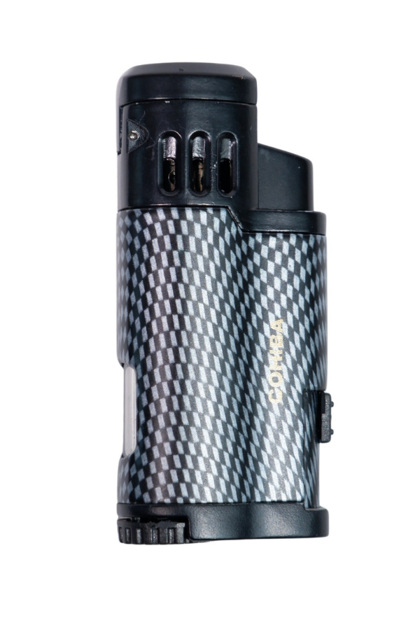 TR8921,Cohiba 3 Torch Pürmüz Siyah Karbon Desenli Puro Çakmağı