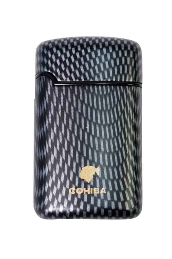 TR8974,Cohiba 3 Torch Pürmüz Siyah Karbon Desenli Puro Çakmağı