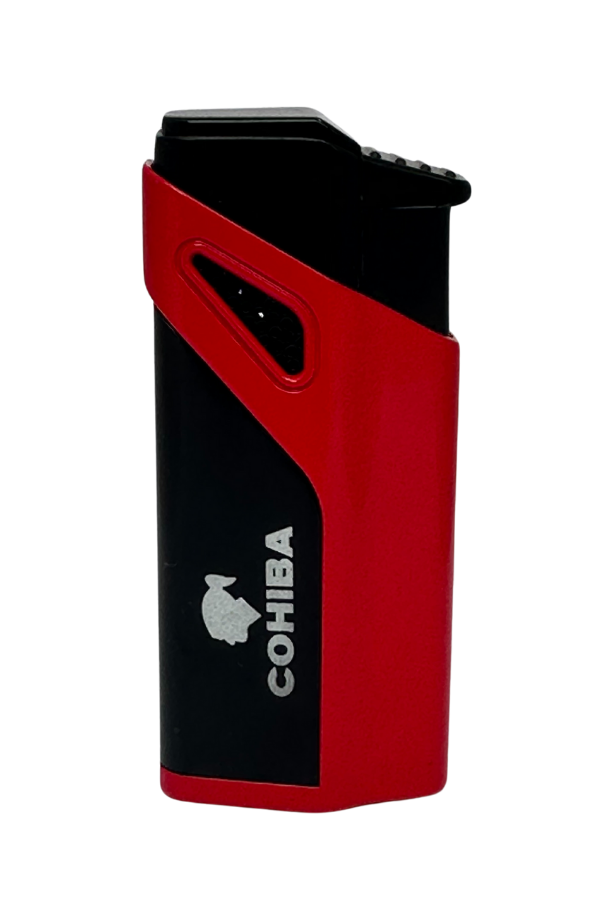 TR7620,Cohiba 3 Torch Pürmüz Kırmızı-Siyah Puro Çakmağı