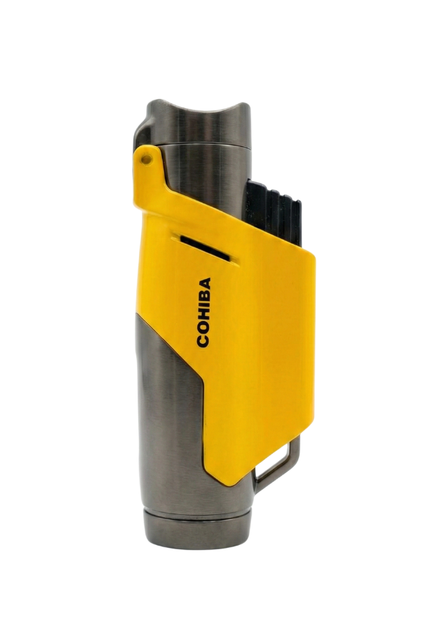 TR8999,Cohiba 3 Torch Pürmüz Sarı - Gunmetal Puro Çakmağı